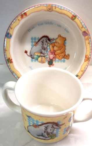 Royal Doulton Winnie the Pooh Gift Baby Set 2 pc Bowl & Cup Pooh & Friends - Afbeelding 1 van 12