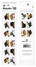 STICKY PIX Horse ONE NEW Pack 3 Small Sheets Scrapbook Stickers!!