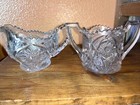 Vintage American Brilliant ABP Cut Glass Sugar Bowl and Creamer Set Beautiful  — photo 1