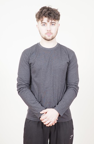 Mens Long Sleeve Cotton T-Shirt Regular Fit Crew Neck or Henley Top Lounge Work - Picture 21 of 72