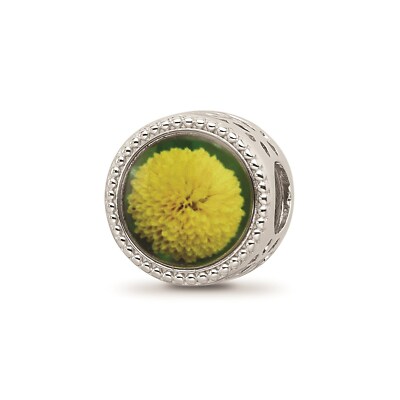 Reflexionsperlen Sterling Silber Overlay November Chrysantheme Blume Perle
