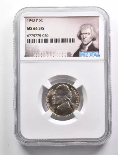 MS66 5FS 1943-P Jefferson Nickel NGC *4950