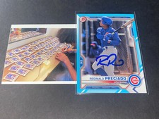 Reginald Preciado Chicago Cubs Auto Signed 2021 Bowman Sky Blue Base
