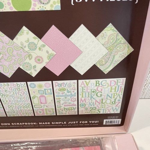 Kit de álbum de recortes para bebés K & Company 377 piezas rosa verde libro pegatinas de papel NUEVO - Imagen 3 de 11