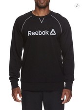 Reebok Men s Black Pullover Crewneck Sweatshirt NWT Long Sleeve M L