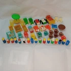 Vintage Lot of 48 Little People Play Pieces Furniture Nursery Cars