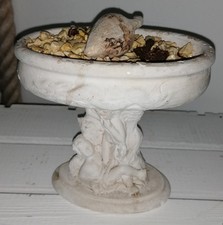 MINI PFLANZ-SCHALE 11x15x13 Skulpturen Amphore Miniatur-Garten weiß Antik-Optik