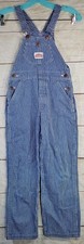 VTG Round House Hickory Stripe Bib Overalls Dungarees Kid 8 Blue Striped USA EUC