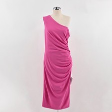 Dress The Population One Shoulder Midi Dress Womens Size XXL Pink Ruched Barbie