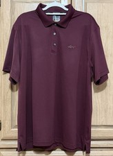 Greg Norman Tasso Elba Five Iron Polo Shirt XL Maroon PLAY DRY Performance Golf