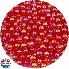 Mulutoo 200Pcs 10mm Acrylic AB Colors Round Beads Acrylic Beads R