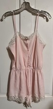 VICTORIA SECRET Vintage 90s Gold Label Pale Pink Lace 1 PC TEDDY ROMPER Jumper M