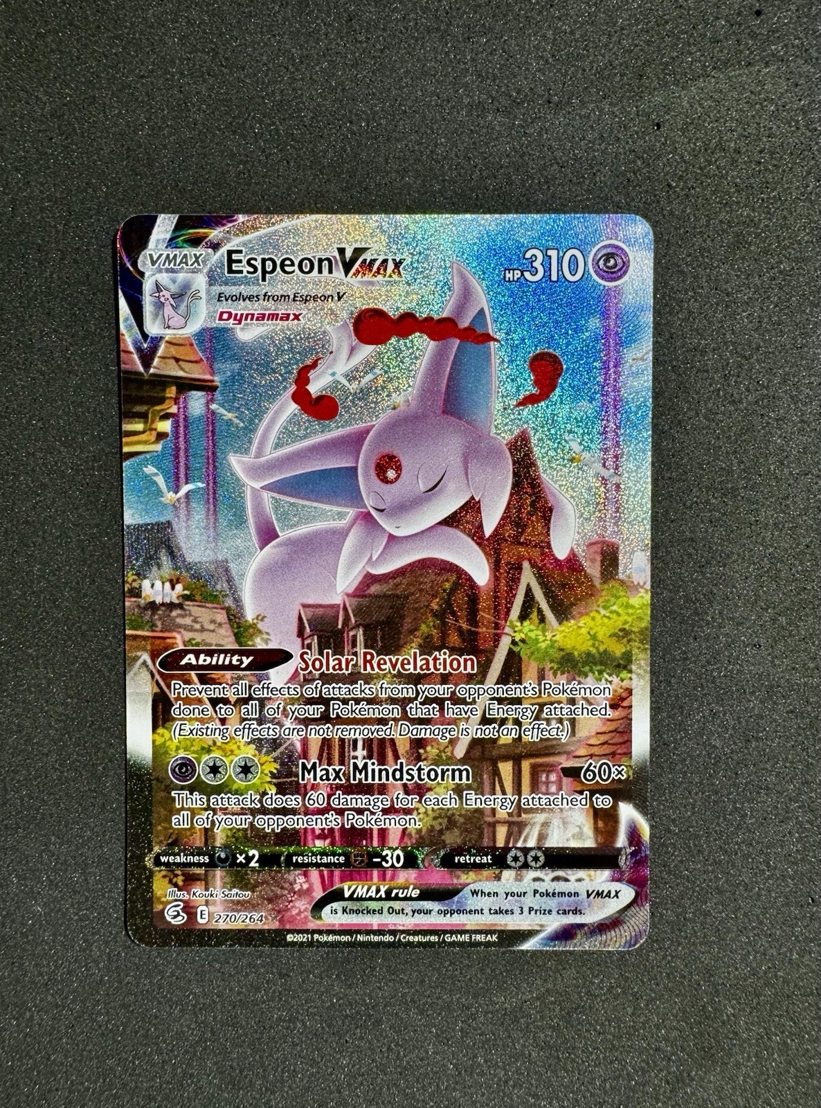 Espeon VMAX Secret Rare Alternate Art Holo Fusion Strike 270/264 Eng 2021. CB