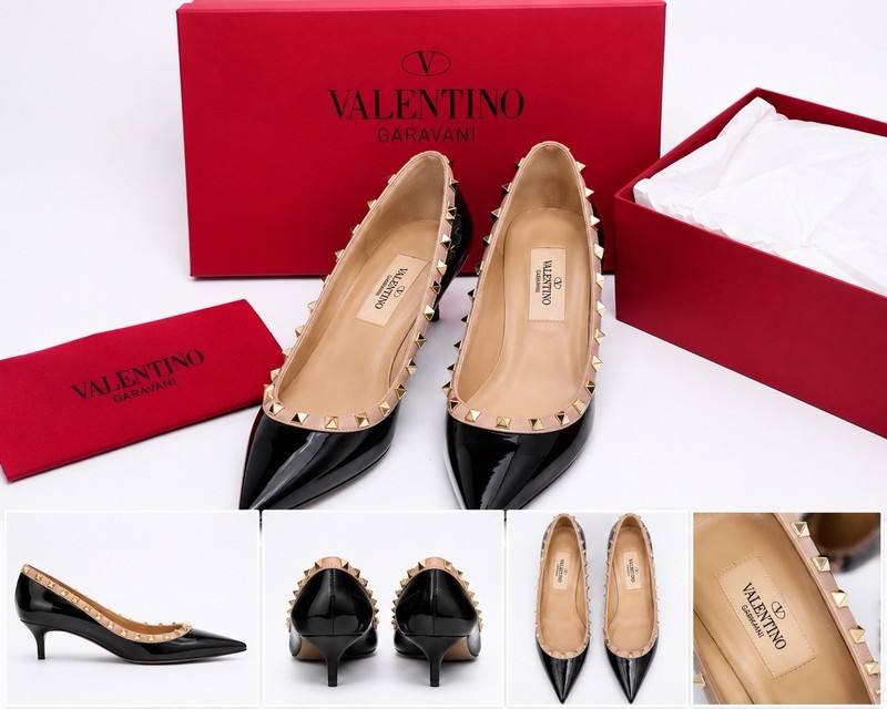 Valentino Garavani Rockstud Patent Leather Pumps Women’s EU 40 Black New Auth