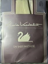 Vintage 1990 s Gloria Vanderbilt Off White Sheer Pantyhose Sz E NOS