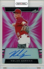 2019 Leaf Metal Draft Baseball Nolan Gorman Base Autograph Pink 20 /20