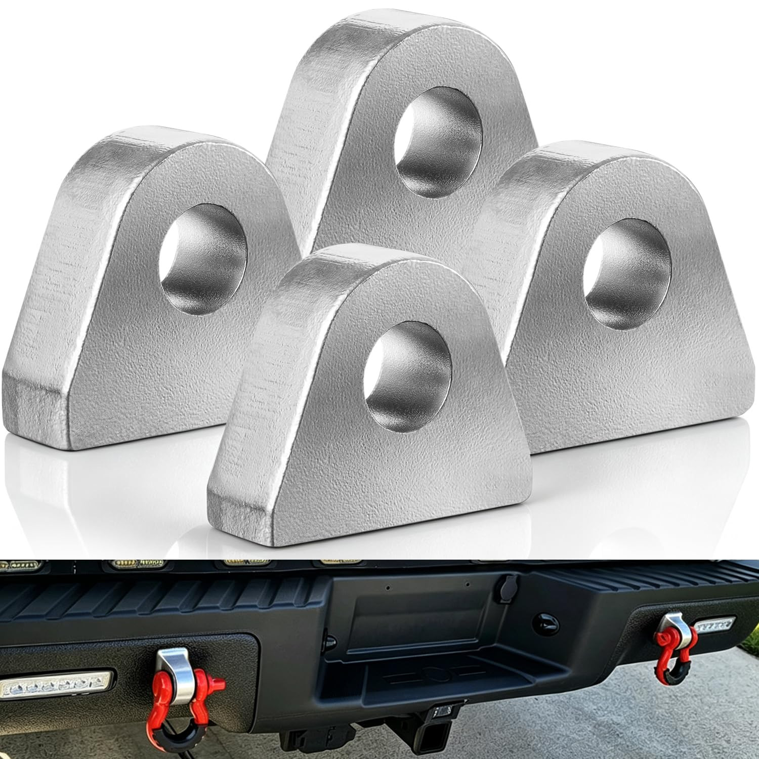 Weld on Shackle Clevis Mounts 1" Thick Steel 0.9" Hole for Off-Road Trucks, Trai