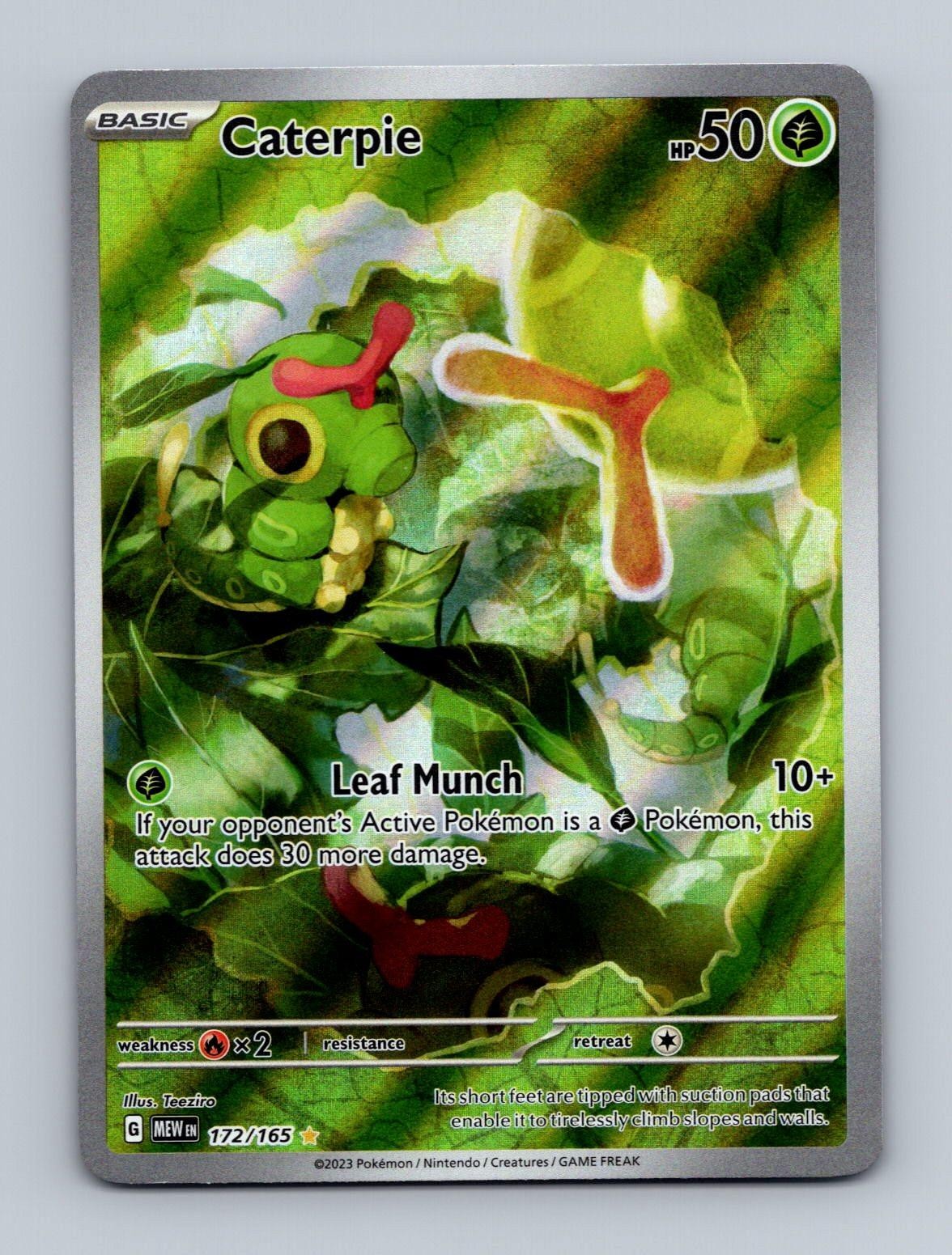Caterpie 172/165 Illustration Rare 151 Pokemon Holo Near Mint