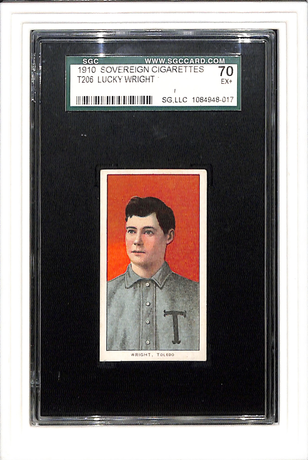 1910 T206 Lucky Wright Sovereign 350 SGC 5.5 EX+ SGC 70 Low Pop