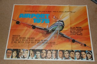 CHARLTON HESTON & KAREN BLACK in AIRPORT 1975 (1974) ORIG. UK QUAD POSTER