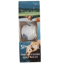 Spalding Three Custom Golf Balls Dockers Bon March Vintage Logo Set