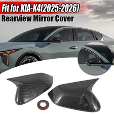For Kia K4 2024-2026 ABS Carbon Fiber Side Wing Mirror Cover Caps Without Light