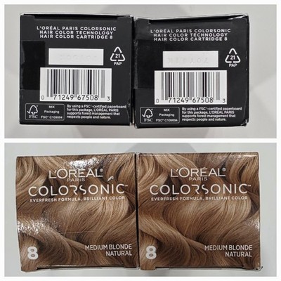 Set 2x L'Oréal Paris ColorSonic Permanent Hair Color Cartridge 8 Medium Blonde