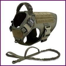 Tactical Dog Harness Leash Set for Large Dogs Military Harnesses for Training