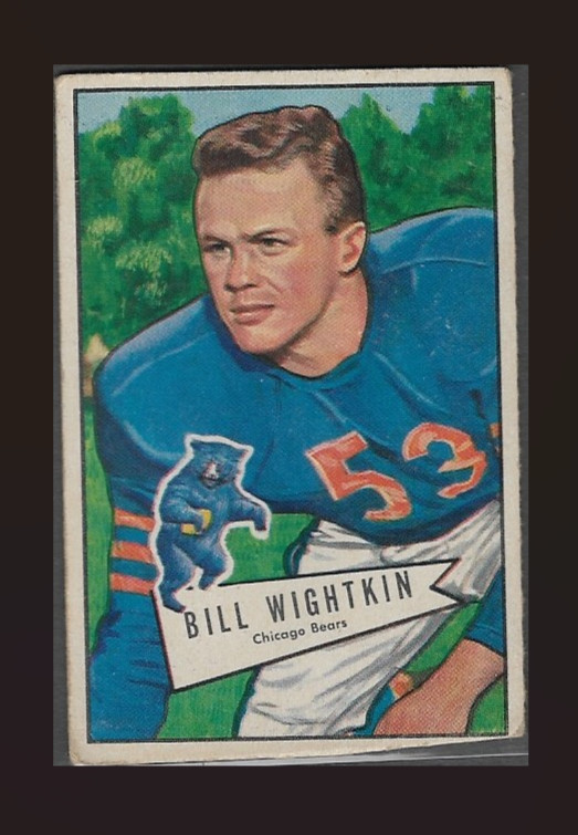 Bill Wightkin #96 Football Cards 1952 Bowman Small trading card — raw and PSA graded price guide