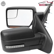 Side Mirrors Fits 2007-2014 F150 Power+Heated+Sequential LED Signal+Puddle Lamps