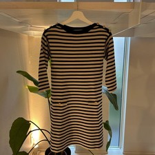 GUCCI Dress Excellent Condition Striped Knit Three Quarter Sleeve Black