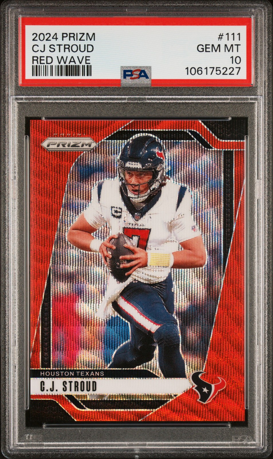 2024 PANINI PRIZM RED WAVE #111 CJ STROUD 53/149 PSA 10