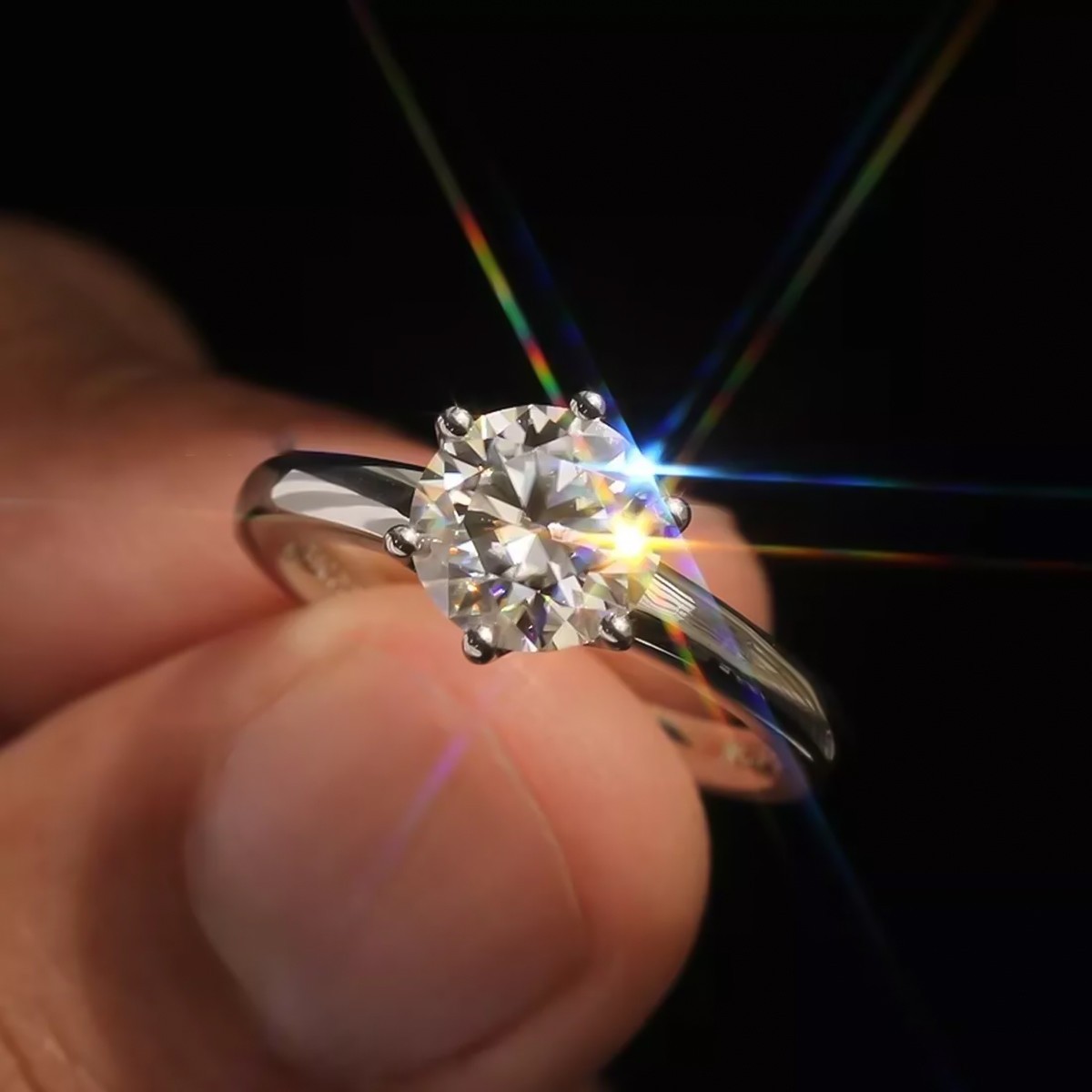 2.80 Ct Treated Off White Diamond Solitaire 925 Silver Ring , Amazing Luster