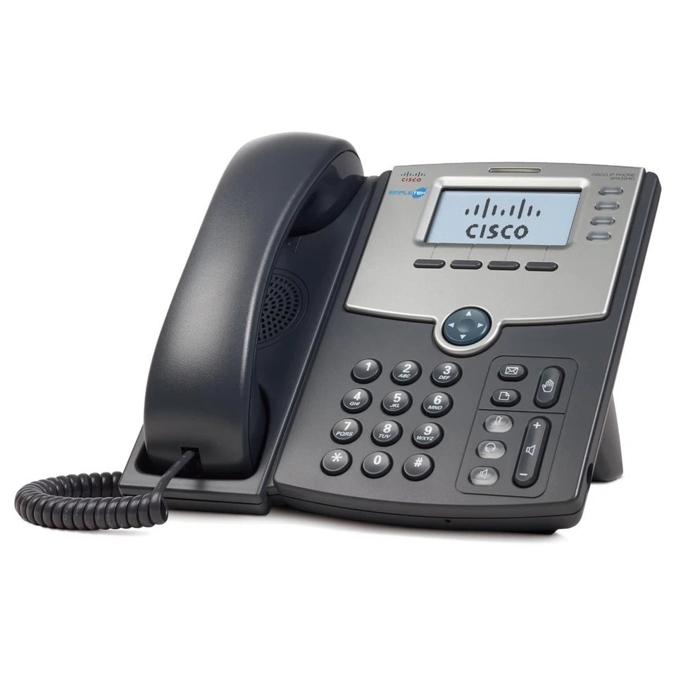 Cisco SPA504G Téléphone VoIP 4 Lignes Wi-Fi LCD 128x64 Noir Ethernet RJ-45 - Photo 2/4