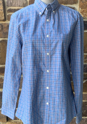 NWT Charles Tyrwhitt Fine Check Non-Iron Stretch Poplin Shirt Extra Slim Fit M