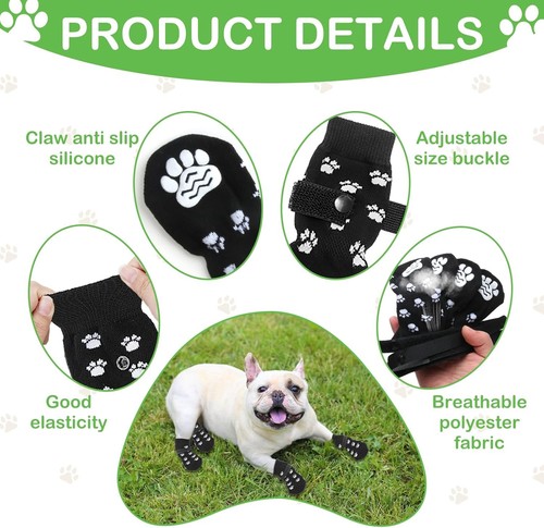 4 Stücke Indoor Anti-Rutsch Socken für Hunde Anti Rutsch Pfotenschutz Hundeso... - Bild 5 von 8