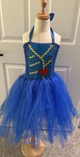 Girls Blue Tulle Tutu Dance Dress Costume Outfit Sleeveless Size S