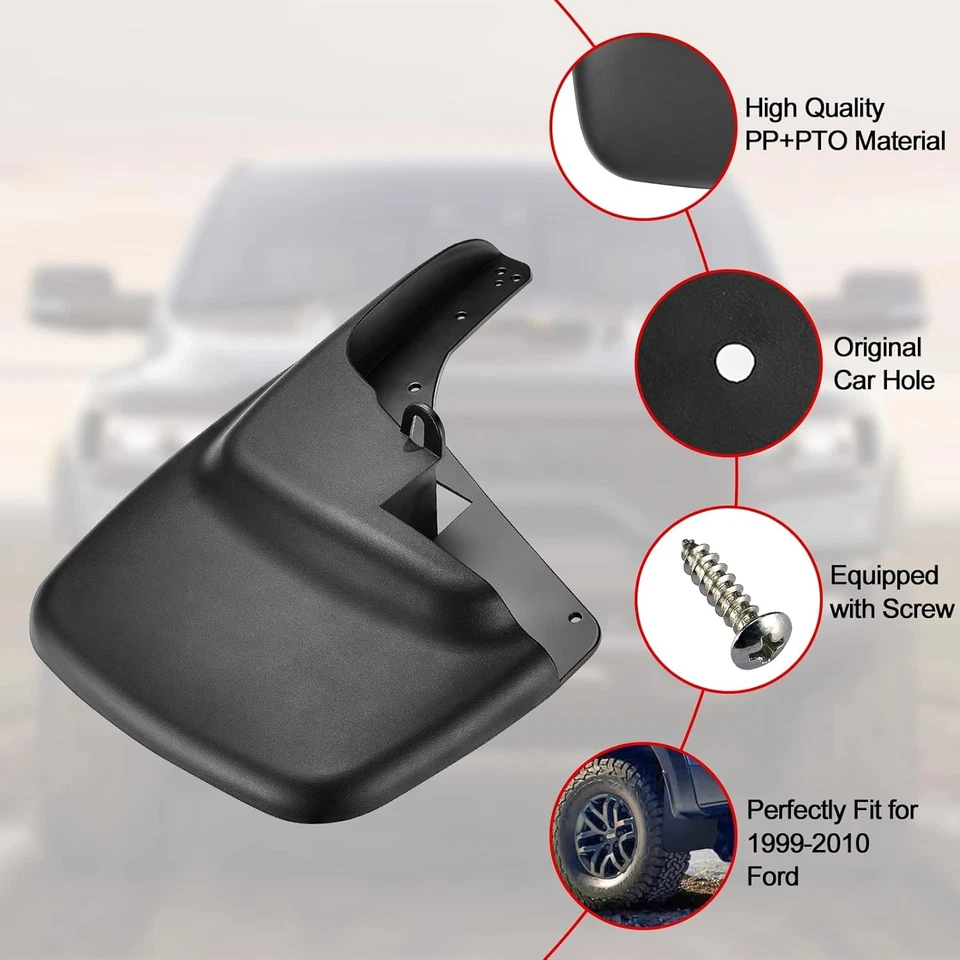 Qty(4) Mud Flaps Splash Guards for F-250 Super Duty 99 00-10 Sedan Front&Rear - Image 2 of 4