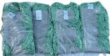 4-PACK RUBBERMAID 24" CASTAWAY GREEN BLENDED CUT-END DISPOSABLE DUST MOP HEAD