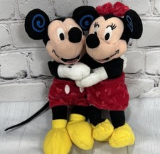 Disney Mickey  Minnie Mouse Valentines Day Huggers Bean Bag Plush VTG