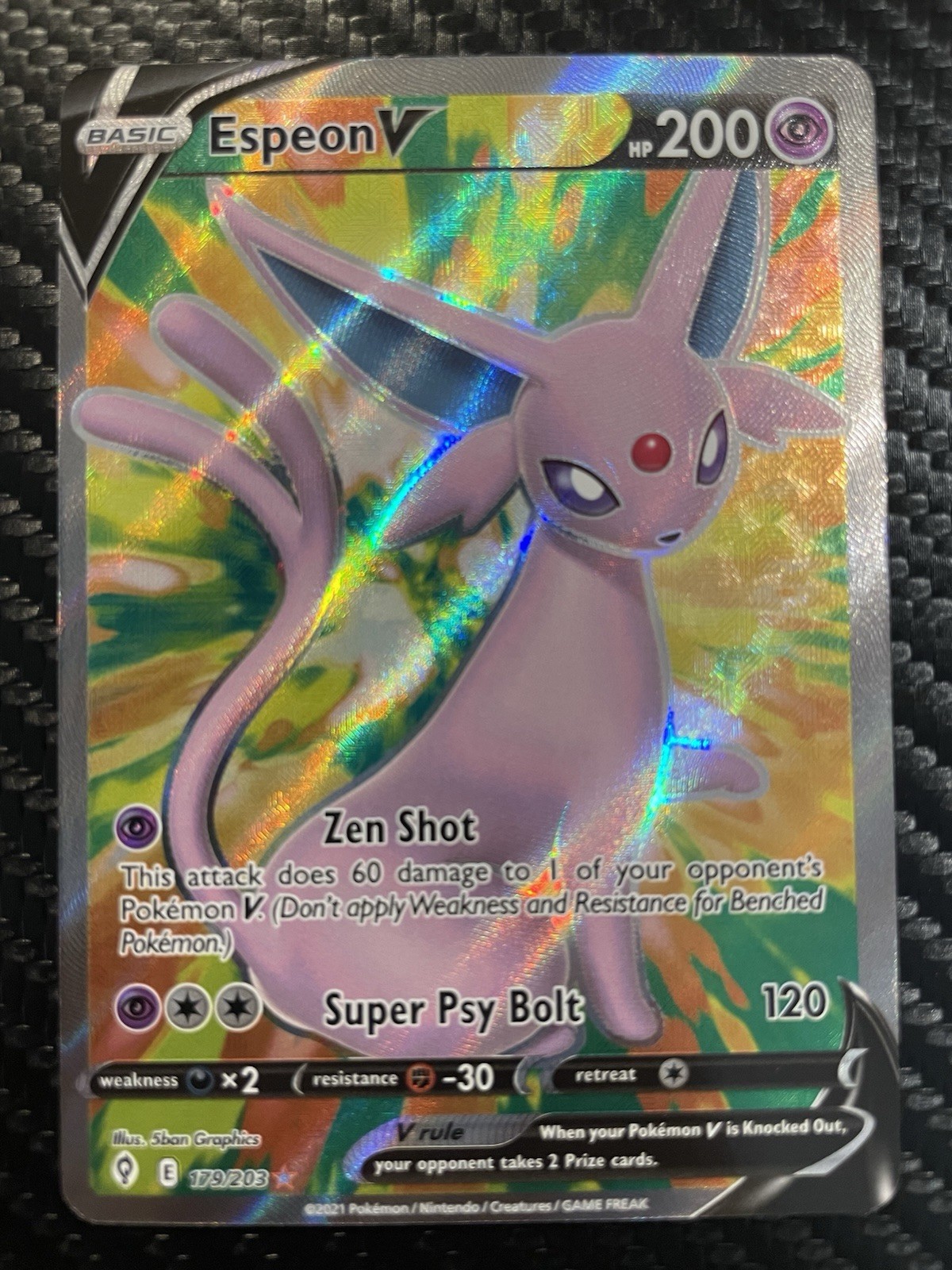 Espeon V 2021 Sword & Shield: Evolving Skies #179/203 Holo (Full