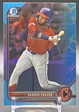 2022 Bowman Draft #BDC-53 George Valera Cleveland Guardians Sky Blue Refractor