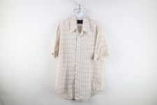 Vintage 70s Mid Century Modern MCM Mens 16 Geometric Short Sleeve Button Shirt