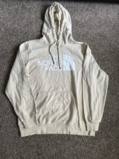 The North Face Men's Pullover Hoodie Sweatshirt Beige/Cream Dome Logo Size Large
