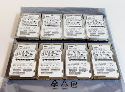 Lot of 8 HGST HUC156060CSS200 600GB 15K SAS (NOT SATA) 2.5'' 12Gbs Hard Drives