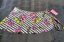Capezio Betsey Johnson Wrap Star Ballet Skirt Pink Rose Black/White Stripe SZ PS