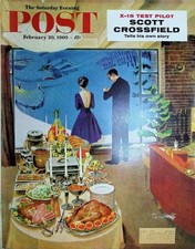 Original 20-1960 Sábado por la Noche Post Cubierta Solo: "Snow Buffet Party" Espina
