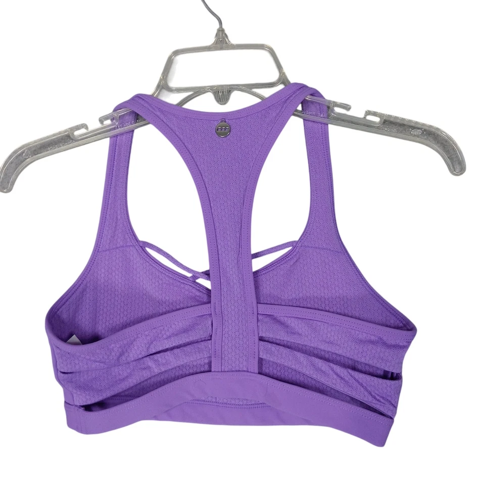 Sujetador deportivo Lorna Jane talla XS púrpura corredor almohadillas traseras bolsillos sin almohadillas incluidas Foto 3 de 4