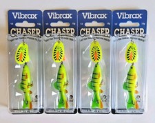 (4) Blue Fox Vibrax Chaser Inline Spinners Size 3 - 1/2 oz Color Is Firetiger 