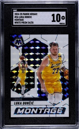 2024-25 Panini Mosaic #26 Luka Doncic White Prizm 24/25 Lakers SGC 10! POP 1!